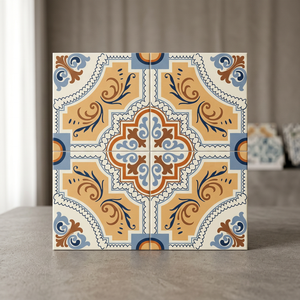 Carreaux de sol en céramique Vistaar Premium de style européen marocain à motifs floraux 30x30cm, imperméables, résistants à l'usure, finition mate pour villa - Product Image 6