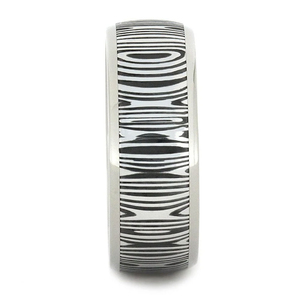 Handmade Steel Jewelry Damascus <b>Rings</b> Brushed Texture Surface Damascus <b>Rings</b> Elegant Matching Band Damascus <b>Rings</b> - Product Image 3