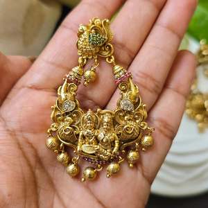Nakshi Heavy Chandbali Fine Dangle Earrings - Product Image 3
