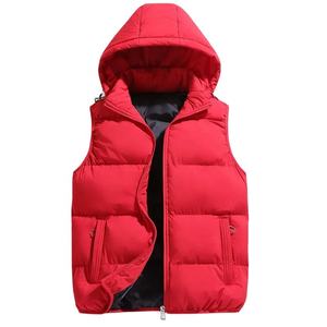 Chaqueta sin mangas para exteriores con letras 3D personalizadas para hombre, con cremallera, a prueba de viento, con capucha para hombre, chaleco acolchado de poliéster 100% para hombre - Product Image 2