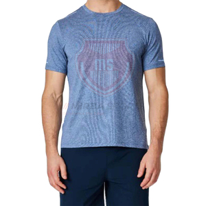 T-shirt de course pour homme, coupe ajustée, tricoté, respirant, style sportif, manches courtes - Product Image 2