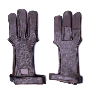 Gants de tir à l'arc à trois doigts, gants professionnels pour tir à l'arc, accessoires de chasse à l'arc, équipement de protection des doigts, recurve - Product Image 1