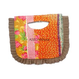 Sac à bandoulière et pochette Kantha pour femme, 100% coton indien, broderie bohème, motif Suzani, fait main, de créateur, pour exposition - Product Image 3