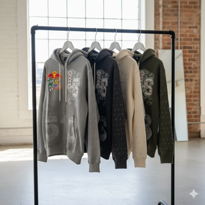 Sweat-shirts et hoodies pour hommes, impression personnalisée, streetwear, haute qualité, French Terry, strass, hoodies unisexes à fermeture éclair - Product Image 6