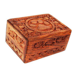 Boîte à bijoux en bois faite à la main pour femmes, boîte de rangement décorative pour bijoux, sculptée à la main, pour la maison, la chambre à coucher, la salle de bain - Product Image 2