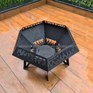Design attrayant et simple Foyer de jardin en métal pour barbecue Patio Pique-nique en plein air Utilisation Foyer à revêtement noir au prix le plus bas - Product Image 6