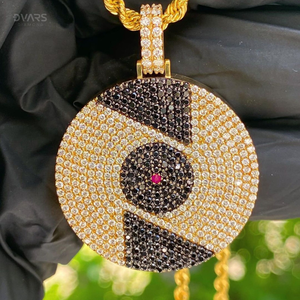 Moissanite Iced Circle Charm <b>Medallion</b> Pendant 925 Silver Luxury Hip Hop Rapper Jewelry Passes Diamond Tester GCI IDGL Certified - Product Image 1