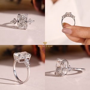 แหวนขอแต่งงานทรงเรเดียนท์คัท 4.00 กะรัต หรูหราสำหรับเธอ ทองคำแท้ 14K ได้รับการรับรองจาก IGI ความใส VVS2 สี F เพชร CVD ผลิตในห้องปฏิบัติการ - Product Image 5