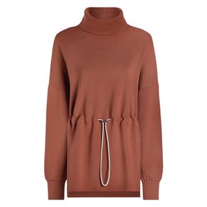 Nueva Llegada, Sudadera Extra Grande Personalizada con Parches Invernales para Mujer, Cintura Ajustada, Cuello Alto Irregular, 100% Algodón - Product Image 6