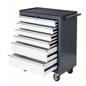 Heavy Duty Rolling Tool <b>Cabinet</b> With Drawers and <b>Lockable</b> Doors Metal Workshop Storage Cart for Garage Mechanic Workshop Use - Product Image 1