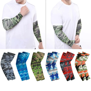 Nuevas Mangas Protectoras Transpirables con Protección UV, Diseño de Camuflaje de Hojas, Elásticas, para Correr, Mangas con Estampado por Transferencia para Hombre - Product Image 3