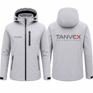 TANVEX INTERNATIONAL Men's <b>Red</b> Eco-Friendly Streetwear <b>Waterproof</b> SoftShell <b>Jacket</b> Sporty Winter Outdoor Wear Zipper Closure - Product Image 6