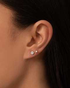 Pendientes de tuerca con racimo de diamantes de oro macizo de 14k, corte marquesa y princesa, cultivados en laboratorio, con cierre de fricción, clásicos para uso diario, precio de fábrica - Product Image 4