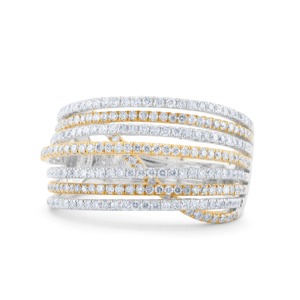 6.75 CT 14kt Two Tone Criss <b>Cross</b> Emerald Cut Moissanite Prong Setting Luxury <b>Ring</b> for Party & Gift - Product Image 1