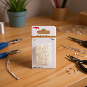 Cuentas de ABS de 4mm con Media Perla Ilan para Manualidades - Product Image 2