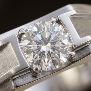 Anillo de Diamantes Solitario para Hombre, Anillo de Bodas de Oro Blanco de 18K, Anillo de Diamantes Cultivados en Laboratorio, Anillo de Compromiso Moderno, Regalo para Él - Product Image 4