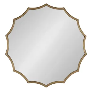 Espejo de Pared Irregular Chapado en Oro, Estilo Hollywood Glam, Decoración Artística para el Hogar, Espejo Redondo para Entrada, Sala de Estar, Dormitorio - Product Image 6