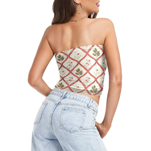 เสื้อครอปท็อปแบบสวมสำหรับผู้หญิง ลายคริสต์มาส สำหรับออกกำลังกาย โยคะ ฟิตเนส ผ้าไร้ตะเข็บ ยกกระชับทรง  OEM - Product Image 5