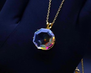 Collier pendentif Topaze Mystique, pierre précieuse arc-en-ciel, chaîne en argent, bijoux élégants minimalistes faits à la main, cadeau pour femme - Product Image 3