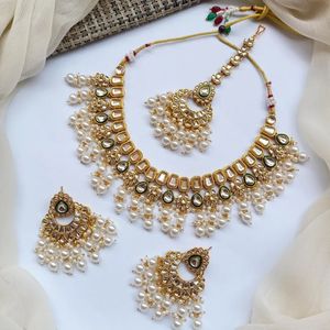 Delicate Wholesale Indian Traditional Bridal <b>Wedding</b> Navratna Kundan Necklace Set Artificial Jewellery 2026 Stainless Steel Sets - Product Image 3