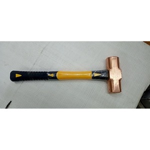 Marteau de sécurité anti-étincelles robuste de 2 kg à tête en cuivre, manche en fibre de verre, usage intensif ATEX pour usine industrielle - Product Image 2