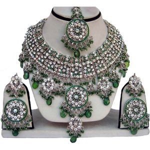 Vintage <b>Silver</b> Plated Crystal Rhinestone <b>Necklace</b> Earrings <b>Set</b> Women Wedding Jewelry Alloy Fashion Jewelry <b>Sets</b> - Product Image 1