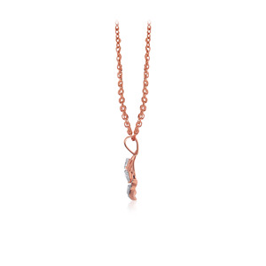 Pendentif en or rose 18 carats avec diamants ronds taille brillant, bijou tendance pour femme, à porter au quotidien - Product Image 3