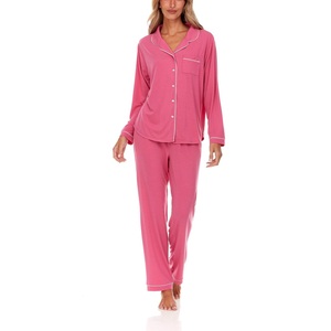 2025 Custom Modal Super Soft Plus Size Women's Loungewear Solid Pattern Sleepwear Shirts & <b>Pants</b> with Elastic Waist Directly BD - Product Image 2