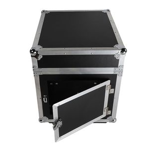 Cabinet Rack 4U 8U 12 Posti per Mixer DJ Inclinato con 4 Ruote, Nero e Argento, per Strumenti Musicali - Product Image 2