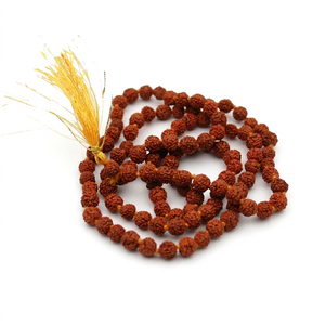 Collier de perles Rudraksha Jaap Mala de haute qualité, originales et naturelles, 108 perles de 6-8 mm, vente en gros - Product Image 5