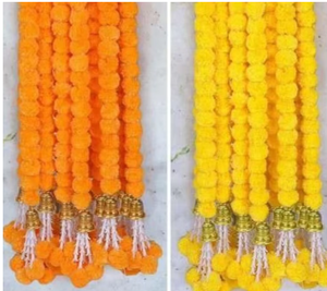 พวงมาลัยดอกไม้สีเหลืองแบบดั้งเดิม ตกแต่งบ้านพร้อมพู่ห้อย สำหรับงานแต่งงาน ตกแต่งภายในห้องนั่งเล่น ทำจากวัสดุพลาสติก - Product Image 2