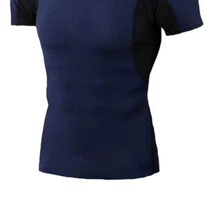 Plain <b>Compression</b> Lightweight Half Sleeve Rash Guard for <b>Men</b> Adult Boys MMA Swimwear 100% Polyester Customizable Rash Guard - Product Image 4