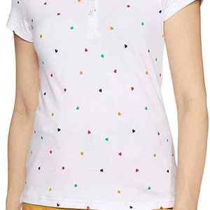 Women <b>Short</b> <b>Sleeve</b> Polo Shirt Solid Color Contrast Collar <b>Button</b> <b>Up</b> Casual Knitted Top Custom Logo - Product Image 5