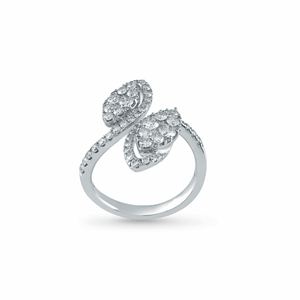 White <b>Gold</b> Diamond <b>Cocktail</b> <b>Ring</b> Round Brilliant Cut Luxury Women Engagement <b>Ring</b> - Product Image 1