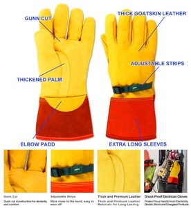 Professional Welding <b>Gloves</b> Leather Cotton Lined TIG Safety <b>Gloves</b> Heat Protection Molten Metal Splash Protection - Product Image 4