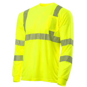 Chemises de sécurité pour entrepôt unisexes en polyester orange haute visibilité de classe 3, réfléchissantes, à séchage rapide, respirantes, à manches longues - Product Image 5