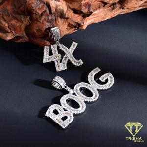 Stylish Lab Grown Diamond SUNNY Pendant With Custom Iced Out <b>Block</b> <b>Letter</b> Design For Hip Hop Fashion Jewelry Wholesale Suppliers - Product Image 4