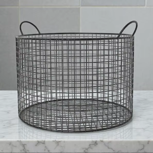 Panier de rangement en fil métallique rond avec poignées, panier rustique multi-usages pour l'organisation et le rangement - Product Image 5