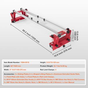 Carrello portatile da 60 pollici per fresatura del legno fai-da-te con sistema di controllo NC Studio e jig regolabile per la riallineamento di lastre di legno - Product Image 4