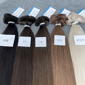 Extensiones de cabello de trama atadas a mano de pelo muy largo Sin estafa Color mezclado y textura Suave sedoso Prepedido - Product Image 2