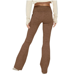 Legging évasé taille haute marron pour femme, respirant, extensible dans les quatre sens, idéal pour l'entraînement et le fitness – Meilleure vente - Product Image 2
