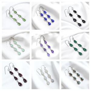 Pendientes Largos Colgantes de Plata de Ley 925 con Gema de Ojo de Tigre en Forma de Pera, Joyería Artesanal con Piedras Preciosas - Product Image 5