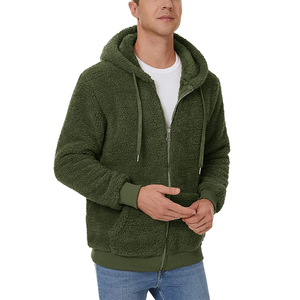Sweat-shirt à capuche en polaire gris pour homme, coupe classique, vêtements décontractés d'hiver, 100% polyester, impression numérique - Product Image 1