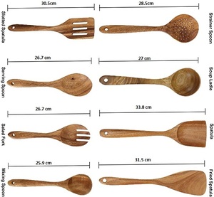THANH TUNG THINH Ensemble d'ustensiles de cuisine en bois 6 pièces, non toxique, durable, facile à nettoyer, lavage à la main uniquement, combinaison d'outils de cuisson - Product Image 5
