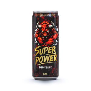 Bebidas Energéticas Rojas Super Power Sin Azúcar Bajas en Grasa 250ml Nutrición Deportiva Taurina Carbohidrato 24 Super Bull a Granel Vietnam OEM ODM - Product Image 1