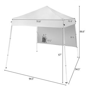 Gazebo Pop-Up Bianco 28,3m x 28,3m x 26m con Tettoia e Pergola - Product Image 4