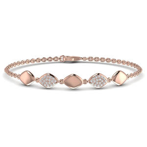 Pulsera de Oro Sólido de 14K con Cadena de Eslabones y Diamante Cultivado en Laboratorio de Corte Redondo Brillante, Color E, Claridad VVS1, Estilo Clásico para Mujer - Product Image 5