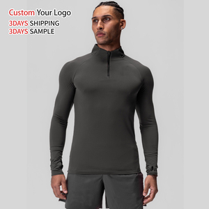 เสื้อยืดคอเต่าแขนยาวสำหรับออกกำลังกาย ฟิตเนส เล่นกีฬา วิ่ง  แบบยูนิเซ็กซ์ สีพื้น ดีไซน์เรียบง่าย สำหรับผู้ชาย เหมาะสำหรับฤดูร้อน - Product Image 2