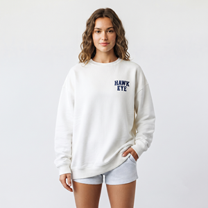 Sweat-shirt à col rond pour femme, de haute qualité, à épaules tombantes, à manches longues, brodé, décontracté, pull d'hiver - Product Image 4