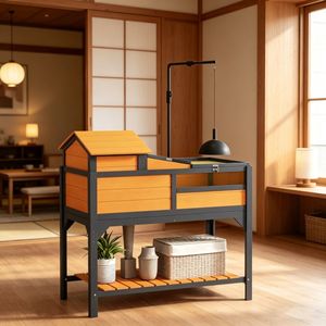 Casetta Classica in Legno di Abete per Tartarughe, Arredamento per Piccoli Animali da Interno ed Esterno, Gabbia Rettangolare Solida con Stile Classico - Product Image 4